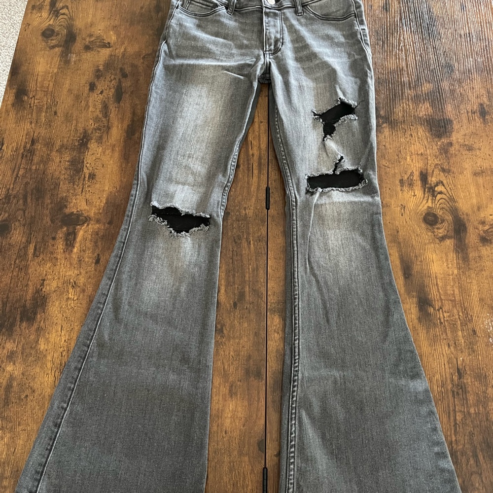 Hollister Gray Flare & Wide Leg Jeans